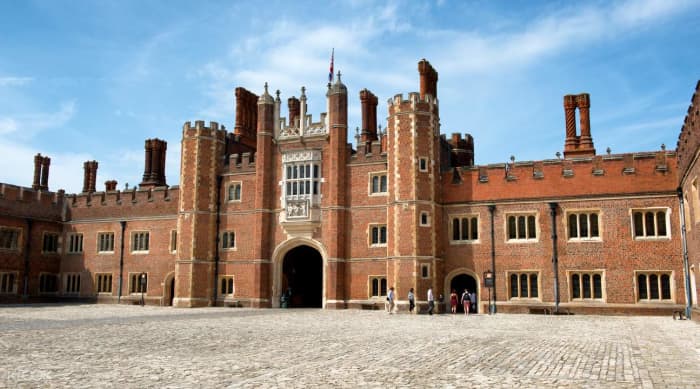 Hampton Court Palace. Cardinal Wolsey gave his castle to Henry to put himself back into favor. It didn't work.