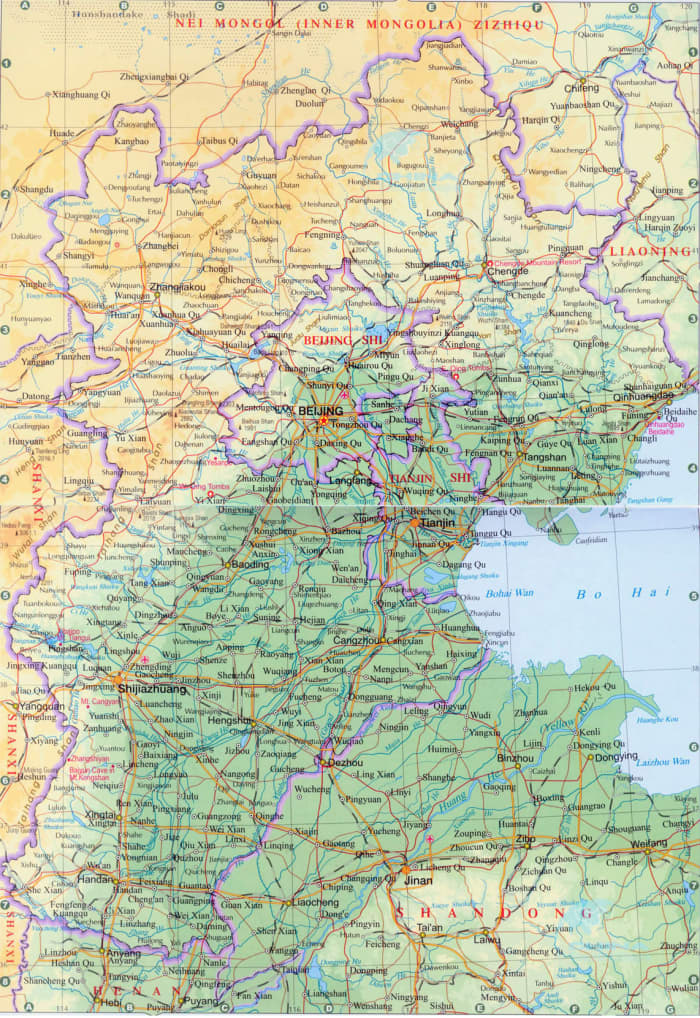 A map of the region being examined: Hebei in the Song ended roughly around Tianjing, so modern Northern Hebei is not part of this study.