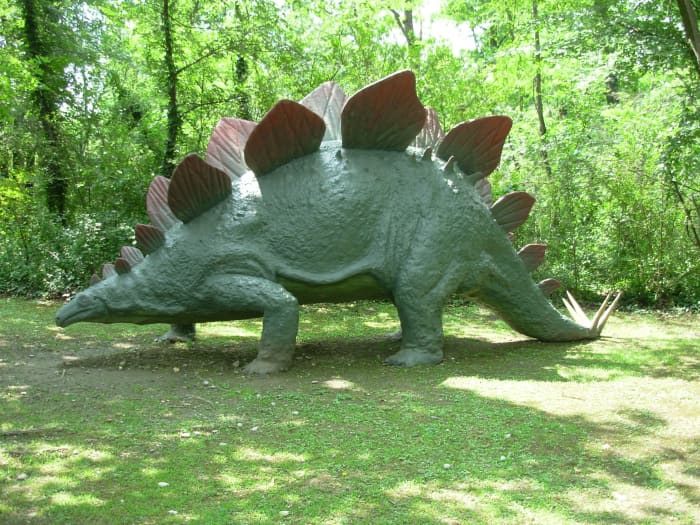 A Stegosaurus statue at Parco della Preistoria (Park of the Prehistoric)