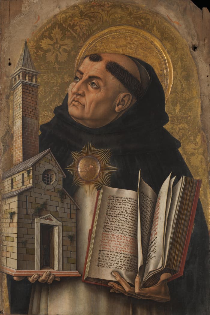 St. Thomas Aquinas, the 13th-century Dominican friar and theologian who formalized the "Five Ways" intended to demonstrate God's existence.
