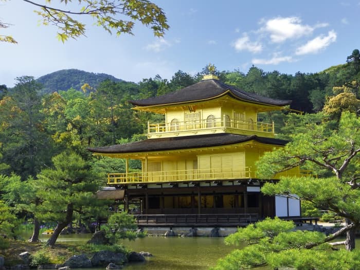 The Golden Pavilion of Kyoto. The most famous construction of the Muromachi Period of Japanese history.