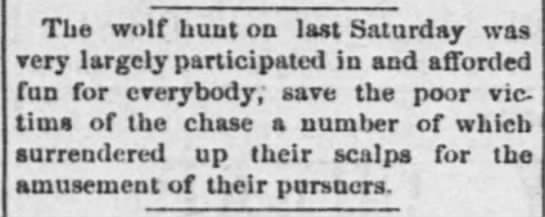 1881 Emporia Kansas wolf hunt on Friday, February 4, 1881. Page 3 · The Weekly News-Democrat (Emporia, Kansas, United States of America)
