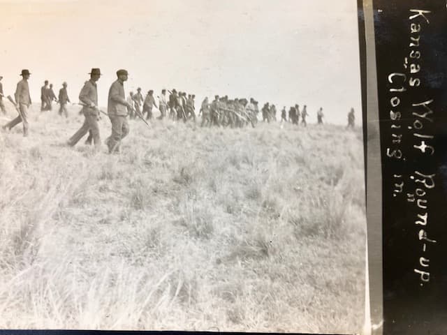 They tried to form as complete a line as possible to keep the animals from slipping between the hunters.
