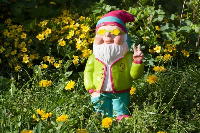Garden gnomes have been available in far-out designs since their resurgence in the 1970s.