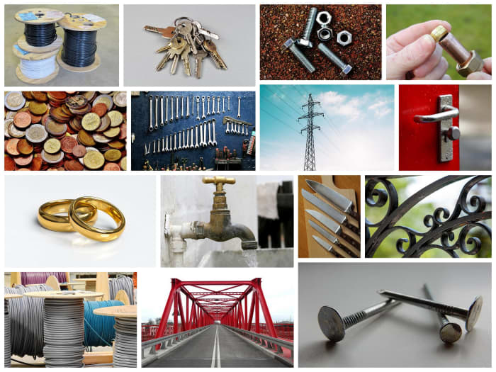 Things made from metal. Plastic has replaced some metals, but often we still need to use metals because they are stronger in some applications.
