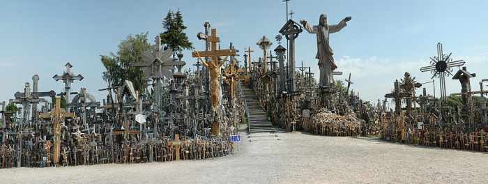 The Hill of Crosses at Šiauliai. Though Slavic speaking, Lithuania today is predominantly Catholic