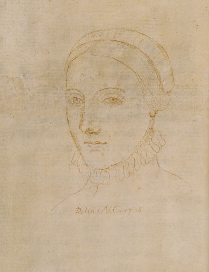 The only surviving image that may depict Anne Hathaway, the wife of William Shakespeare, is a portrait line-drawing made by Sir Nathaniel Curzon in 1708.
