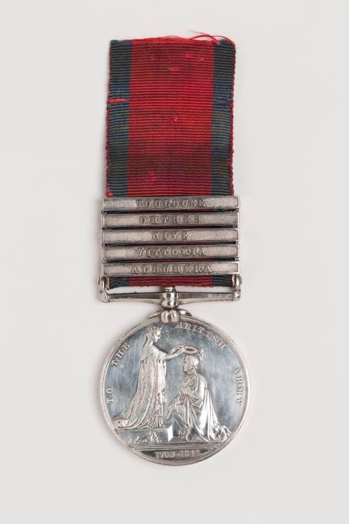 The 1847 Military General Service Medal - Five bar medal awarded to Richard Butler, 13th Light Dragoons