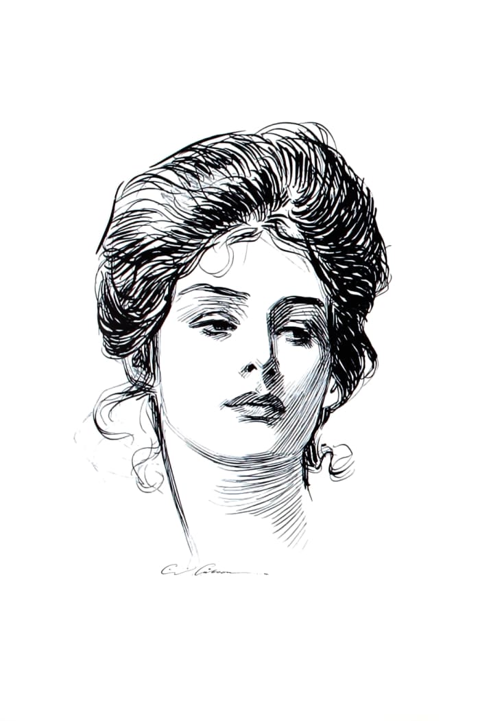 Typical Gibson Girl of 1890s.