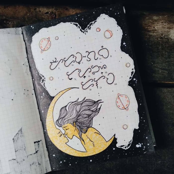 "Araw, gabi. Tayong dalawa." Art and Calligraphy by @harleycrafts via Instagram