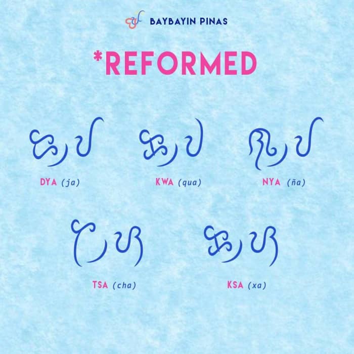 Some letters, syllables, words and letters does not exist in the Baybayin alphabet. Although, there are reformed ones you can use or make.