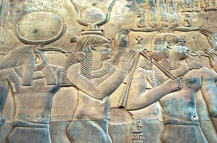 Isis (in the middle) is one of the most worshiped goddesses of healing in ancient Middle Eastern faiths.