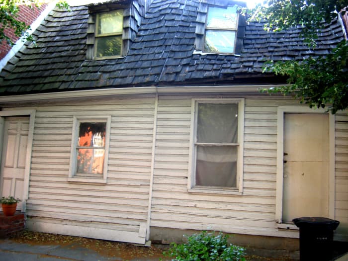 Very few of these late 18th century wooden attached houses remain in Baltimore