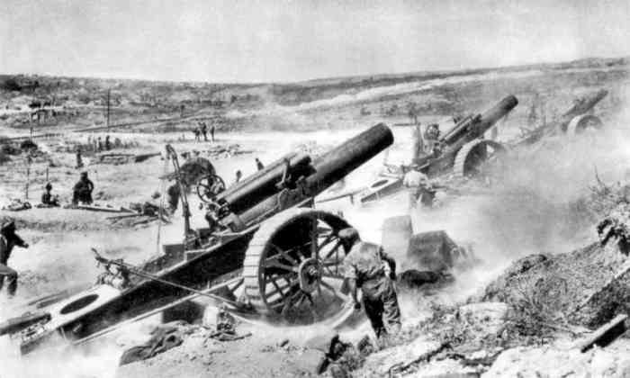 British 8 inch howitzers, which fired more than a million shells at the German Front Line on the first day of the battle alone.