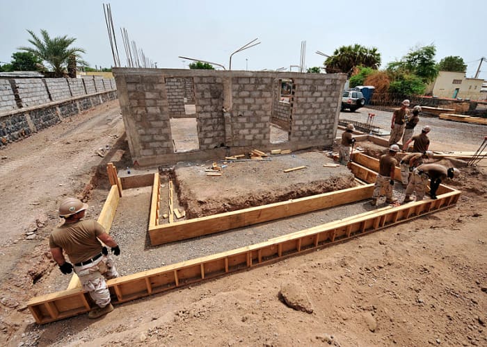 Forms give shape during construction.