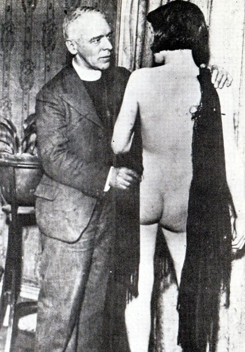 Rev. Davidson with teenage would-be actress Estelle Douglas in a set-up photo that was used to discredit him
