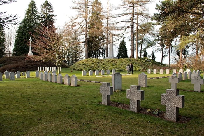International Military Cemetery at Saint Symphorien near Mons, Belgium where 513 WW1 British Commonwealth and German soldiers are buried.