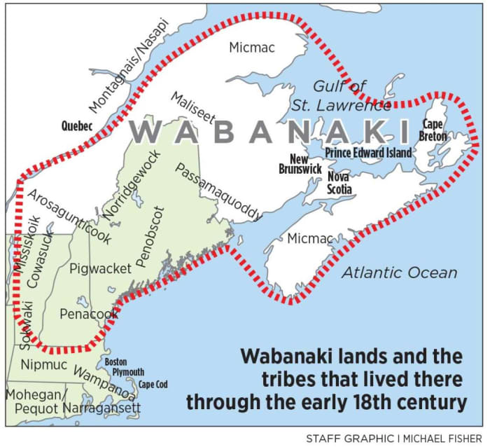 The Wabanaki Confederacy (Wabenaki, Wobanaki, translated roughly as "People of the First Light" or "People of the Dawnland") are a First Nations and Native American confederation of five principal nations: the Mi'kmaq, Maliseet, Passamaquoddy, Abenak