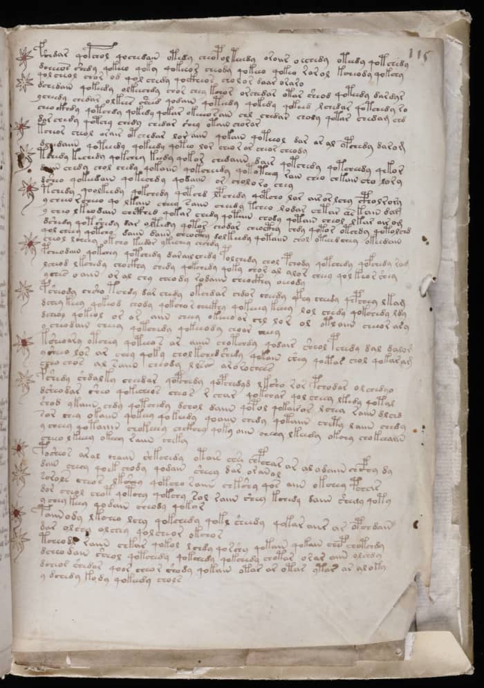 Attempts to crack the Voynich language have failed. It is believed the characters are unique to the manuscript.