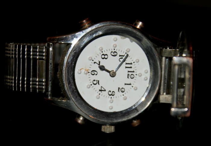 People with visual impairments may use braille and/or talking watches to keep track of time.
