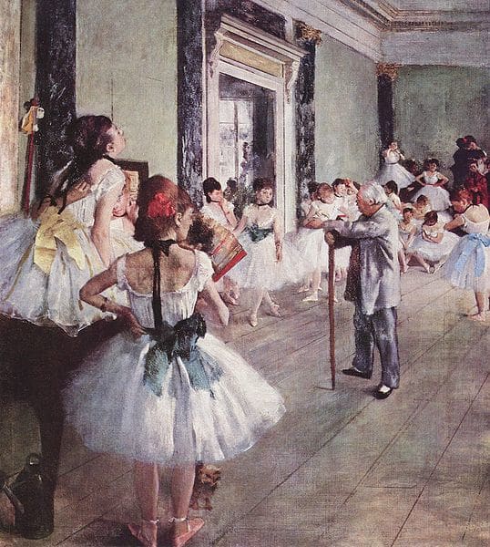The Dance Class by Edgar Degas, 1875. This Oil on Canvas hangs in the Musee D'Orsay in Paris. Image courtesy of Wiki Commons