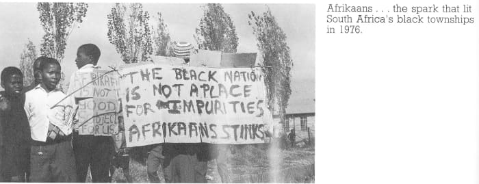 Afrikaners have been trying to impose Afrikaans as a language in all subjects in African Schools, students with their placards gave back a serious answer what they thought of Afrikaans as a language