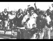 Students in running-mode during the 1976 revolt and prior to the revolt and massacre that was perpetrated by the police