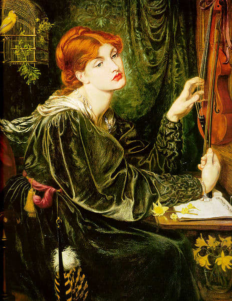 Veronica Veronese by Dante Gabriel Rossetti, 1872. Now the property of the Bancroft Collection, Wilmington Society of Fine Arts, Delaware, USA. Image courtesy of Wiki Commons.