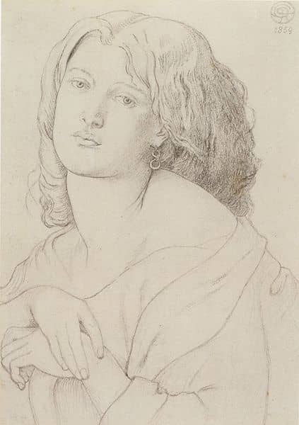 'Fanny Cornforth', 1869 by Dante Gabriel Rossetti. Graphite on paper. Honolulu Academy of Arts.