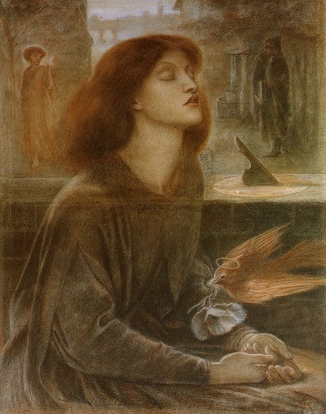 'Beata Beatrix' by Dante Gabriel Rossetti, 1864-70. Presently in the Tate Gallery, London.