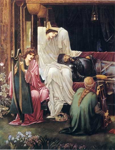 Detail from 'The Last Sleep of Arthur in Avalon' by Sir Edward Coley Burne Jones, 1881-98, Museo de Arte, Ponce, Puerto Rico. Courtesy Wiki Commons