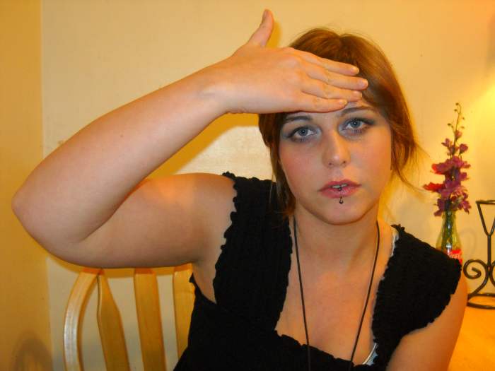 "Forget" part 1: Swipe your hand across your forehead.