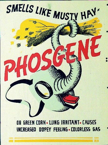 A phosgene warning poster for soldiers
