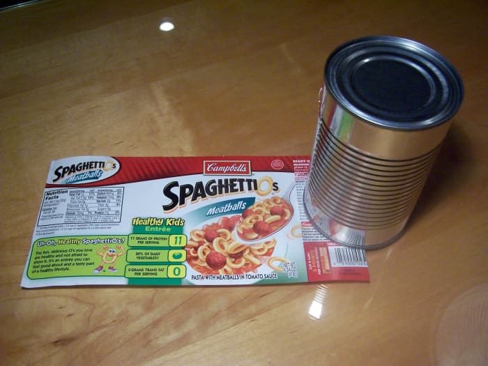 In order to visualize the shape of the side of the can unroll the label. Notice the label is a rectangle.
