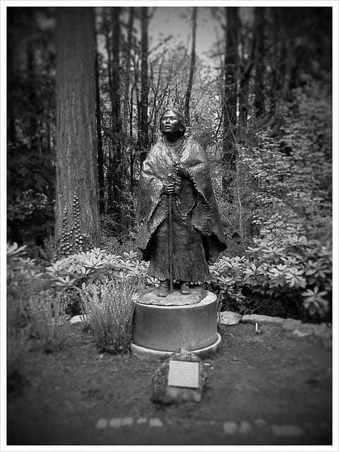Sacagawea statue at Lewis & Clark College