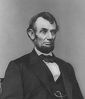 This Abraham Lincoln photo of him in a sitting pose was used on the five-dollar bill taken on February 9, 1864 at Brady's studio in Washington.
