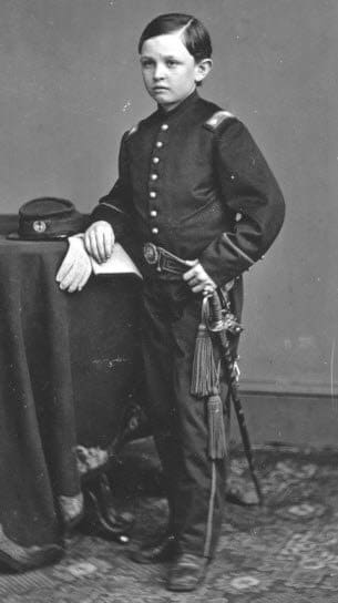 Thomas Lincoln in military uniform. There are several different photos of Tad in military uniform. This is not the one with him in a Zoauve uniform.