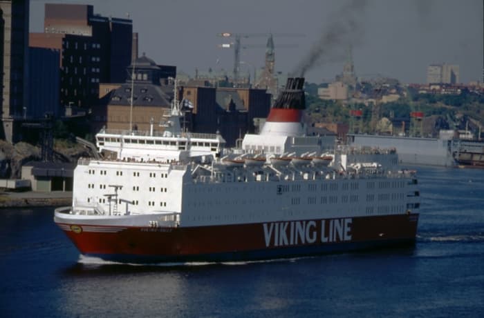 MS Estonia started out as the cruiseferry MS Viking Sally (seen here in Stockholm circa 1980s). MS Viking Sally was sold to Estline in 1993 and renamed MS Estonia