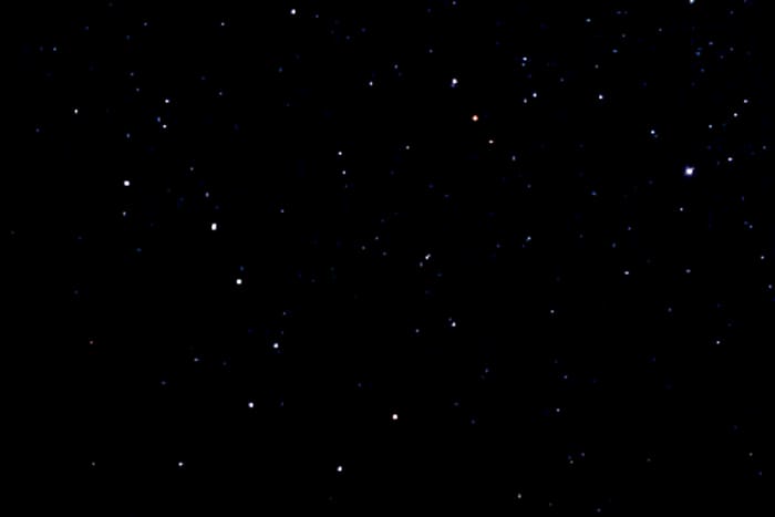 Ursa Major, Ursa Minor and the Pole Star as they actually appear in the night sky. Follow the two pointer stars of Ursa Major - Merak and Dubhe - to find Polaris, which is believed to lie about 430 light years distant.