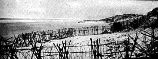 WW1: Barbed wire on the beaches. The "End of the Line": the Western Front of World War I reaches the sea near Nieuwpoort.
