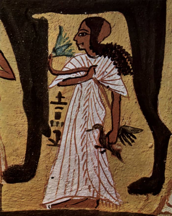 The dresses worn by Ancient Egyptian women were often pleated, and usually covered either one shoulder or both.