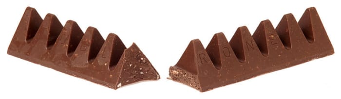 The distinctive shape of the Swiss chocolate bar Toblerone resembles Switzerland's dragonteeth anti-tank obstacles.