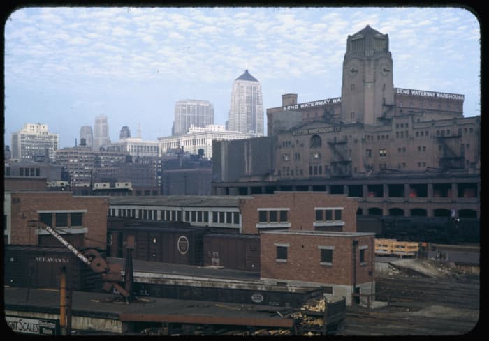 View of the Pennsylvania Railroad Freight Terminal on November 8, 1942.