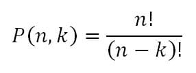 This is the formula for Permutations, where order is important.