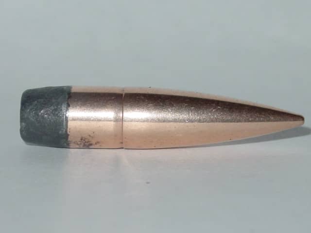 WW1: The standard 8×57mm IS armor-piercing 'K Bullet'. Note the tool-steel core protruding from the rear of the bullet to form a boat tail.