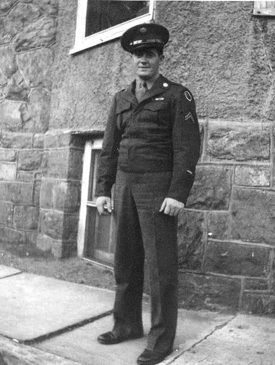 Cpl. John Gatens (1923-2015), A Battery, 589th FAB. After escaping the Schnee, he was captured at Baraque de Fraiture and survived four months captivity.