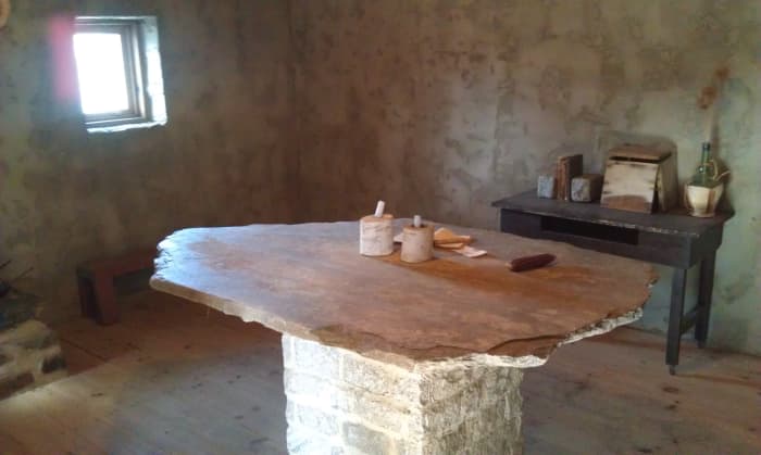 Interior reproduction of the interior of the Barbi College where the Waldensians studied to memorize the Bible