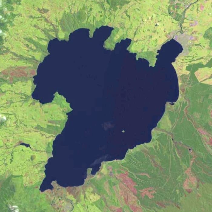 Lake Taupo sits in the crater of a supervolcano on New Zealand's north island.