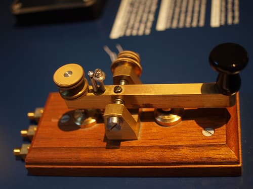 The 'Morse Telegraph' was the most advanced method of long distance communication before Alexander Graham Bell invented his 'acoustic telegraph' or telephone.