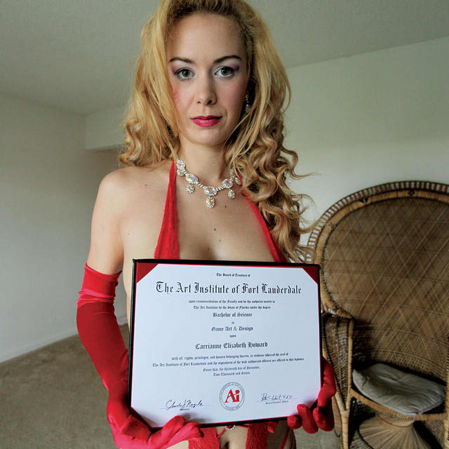 A former graduate, who now has to strip to make a living.